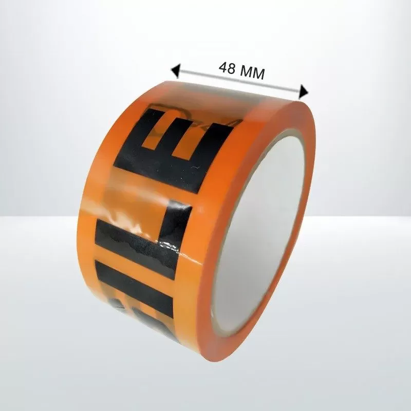 12 Rolls 48mmx75m Fragile Packaging Tapes Orange and Black