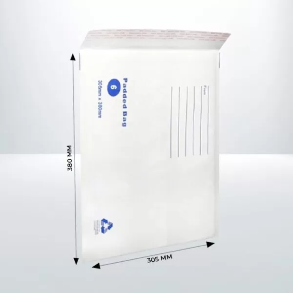 100x 305 x 380mm White Bubble Mailer Printed Padded Envelope