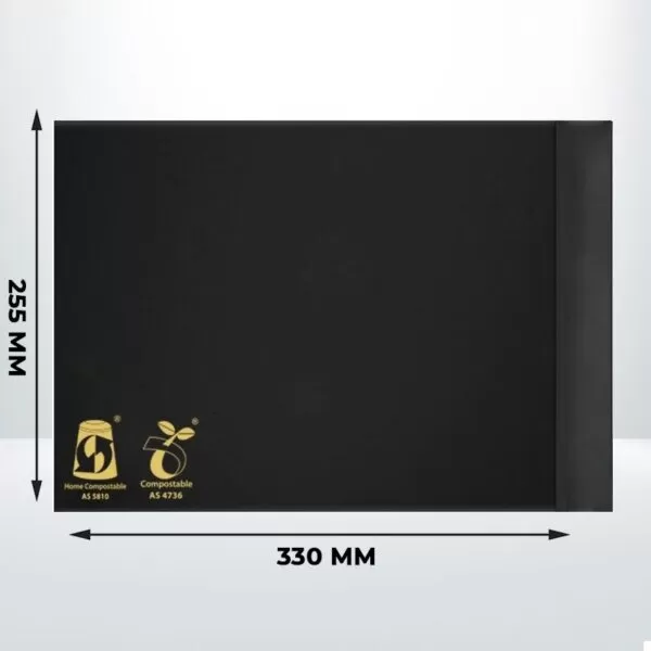 200pcs of Compostable mailer Black 255mmx330mm