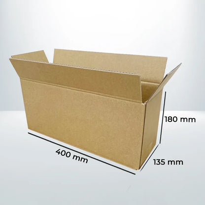 20pcs Heavy Duty 400 x 135 x 180mm Brown Regular Slotted Mailing Box