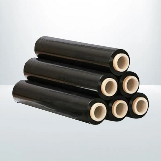 4pcs 500mm X 400M X 25U Plastic Shrink Wrap Roll Black
