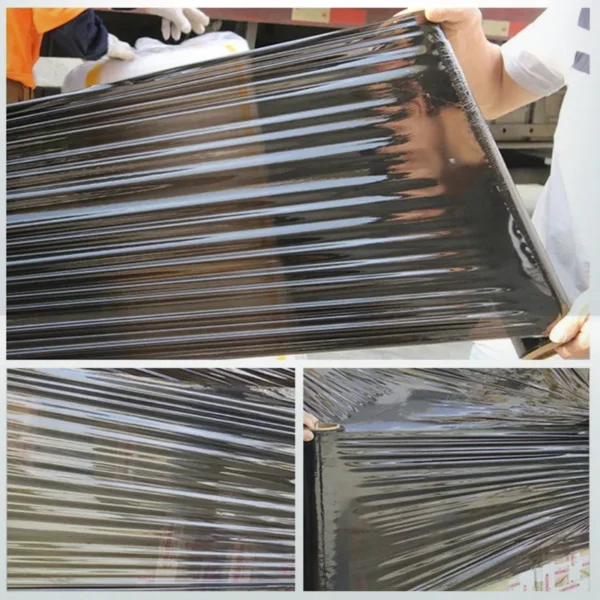 8pcs 500mm X 400M X 25U Black Plastic Shrink Wrap Roll