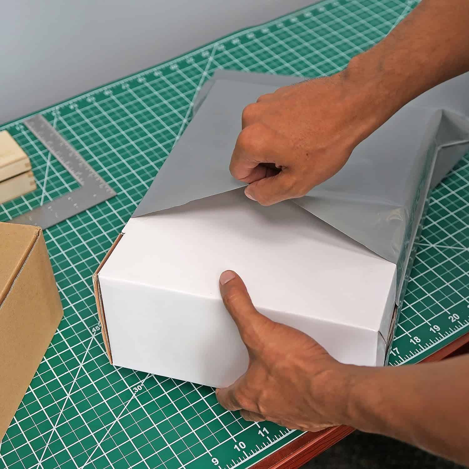 100pcs 350mm x 480mm Dark Grey Poly Bags Courier Shipping