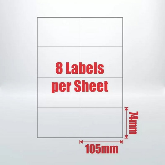 100pcs 8UP A4 Address Labels Stickers Self Adhesive
