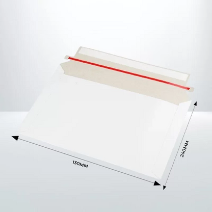 500pcs White Card Mailer Envelopes 130x240mm DLX 300 gsm