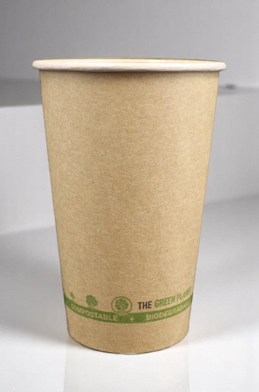 16 Oz Single Wall Kraft Paper Hot Beverage Cups 86mm Rim - Qty 1000