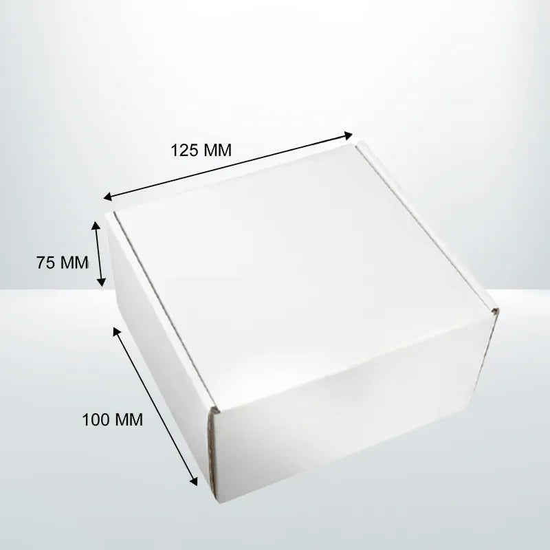100Pcs 125 x 100 x 75mm White Mailing Box Diecut Self Lock