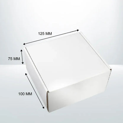 100Pcs 125 x 100 x 75mm White Mailing Box Diecut Self Lock