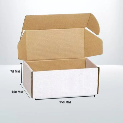 100 Pcs White Mailing Box 150 x 150 x 75mm Die Cut self lock