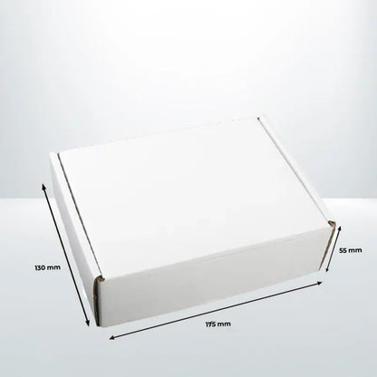 100Pcs 175 x 130 x 55mm White Diecut Mailing Box Self Locking 