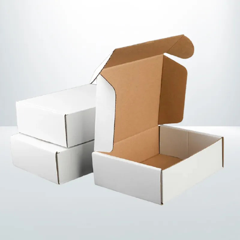 100Pcs 175 x 130 x 55mm White Diecut Mailing Box Self Locking 