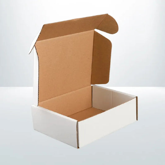 100Pcs 175 x 130 x 55mm White Diecut Mailing Box Self Locking 