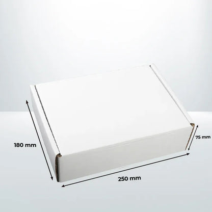 100pcs 250 x 180 x 75mm White Mailing Box Diecut Carton Mailer