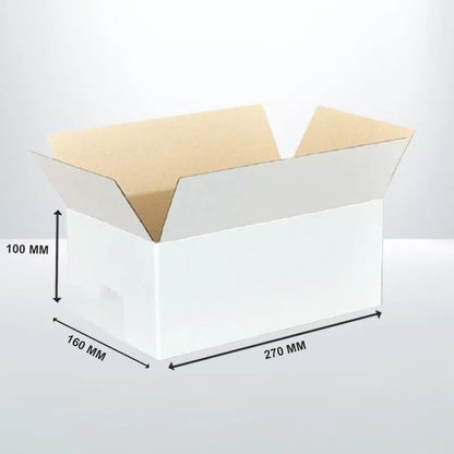 100pcs 270 x 160 x 100mm White Mailing Box RSC Carton