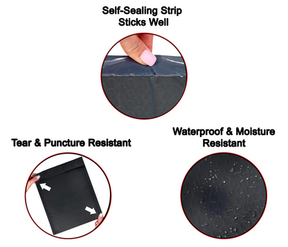 215mm x280mm Black Poly Bubble mailer