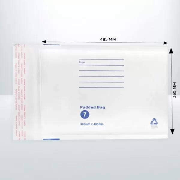 100x 360 x 485mm White Bubble Mailer Printed Padded Envelope